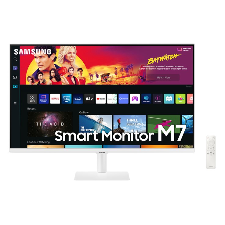 Samsung 32" M70B UHD, USB-C White Smart Monitor with Speakers & Remote