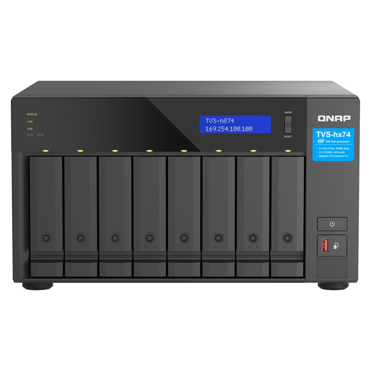 QNAP TVS-h874 NAS Tower Intel® Core™ i5 i5-12400 32 GB DDR4 0 TB QuTS hero Black