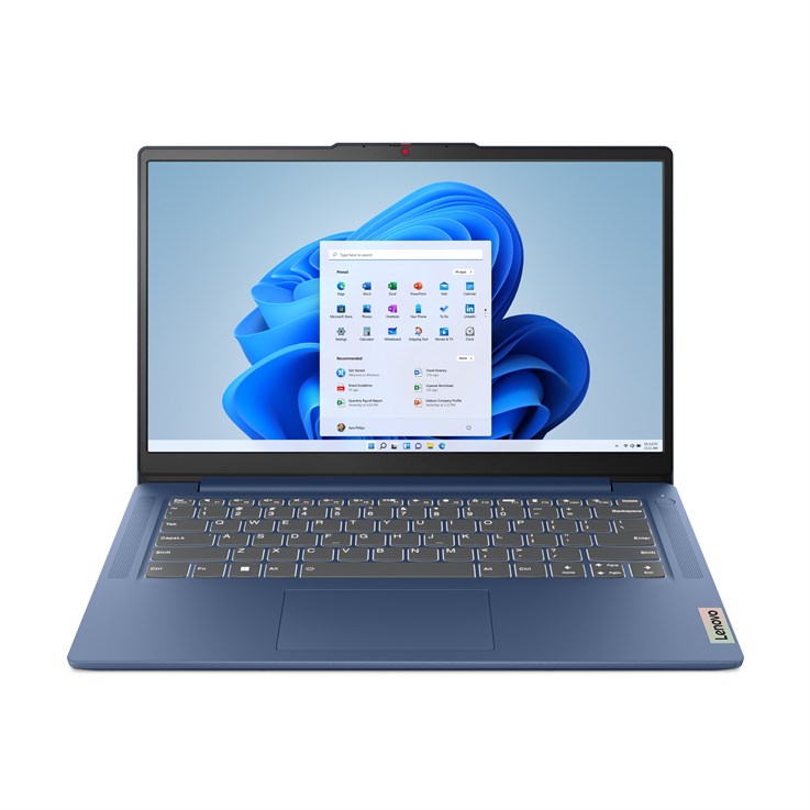 Lenovo IdeaPad Slim 3 Intel® N N100 Laptop 35.6 cm (14") Full HD 4 GB LPDDR5-SDRAM 128 GB SSD Wi-Fi 6 (802.11ax) Windows 11 Home in S mode Blue