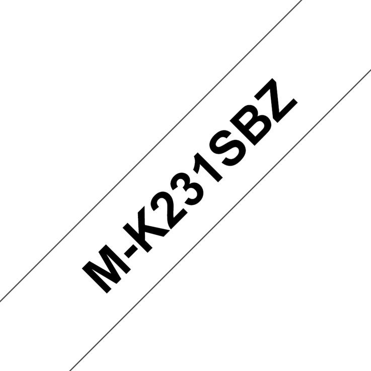 Brother M-K231SBZ label-making tape Black on white