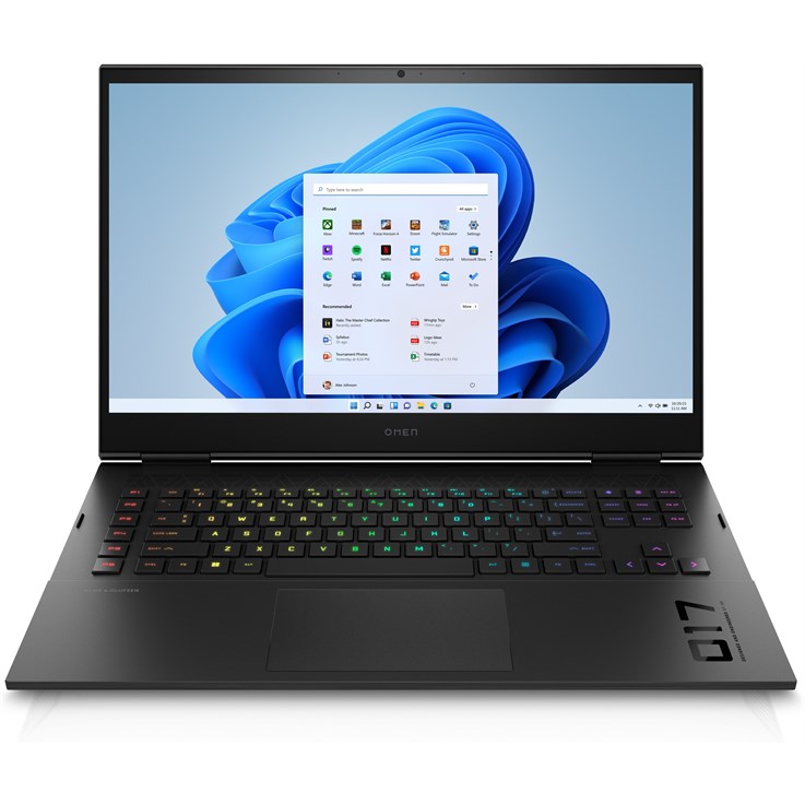 HP OMEN 17-ck0501na Intel® Core™ i7 i7-11800H Laptop 43.9 cm (17.3") Quad HD 16 GB DDR4-SDRAM 1 TB SSD NVIDIA GeForce RTX 3060 Wi-Fi 6E (802.11ax) Windows 11 Home Black