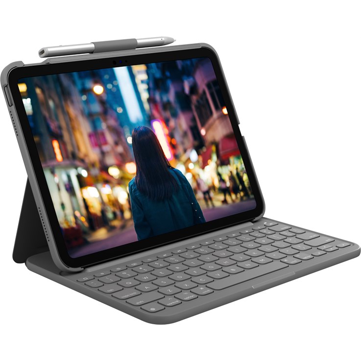 Logitech Slim Folio Grey Bluetooth QWERTY UK English