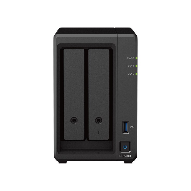Synology DiskStation DS723+ NAS Desktop Ryzen Embedded R1600 2 GB DDR4 24 TB HDD DiskStation Manager Black