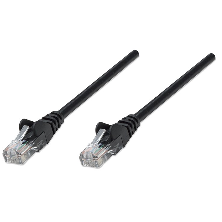 Intellinet Network Patch Cable, Cat5e, 20m, Black, CCA, U/UTP, PVC, RJ45, Gold Plated Contacts, Snagless, Booted, Lifetime Warranty, Polybag