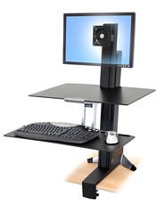 Ergotron WorkFit-S, Single LD with Worksurface+ Black Flat panel Multimedia stand