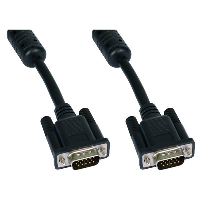 Cables Direct 1m SVGA VGA cable VGA (D-Sub) Black, Silver