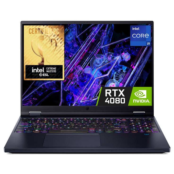 Acer Predator Helios 16 PH16-72 Gaming Laptop - Intel Core i9-14900HX, 16GB, 1TB SSD, NVIDIA GeForce RTX 4080 12, 16"WQXGA 250Hz MiniLED, Windows 11, Black
