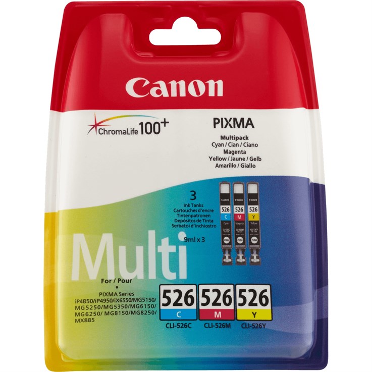 Canon CLI-526 C/M/Y ink cartridge 3 pc(s) Original Cyan, Magenta, Yellow