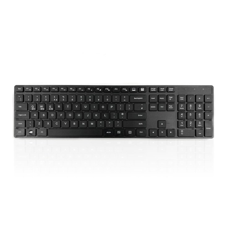 Accuratus KYBAC301-BTBLK keyboard Universal RF Wireless + Bluetooth QWERTY UK English Black