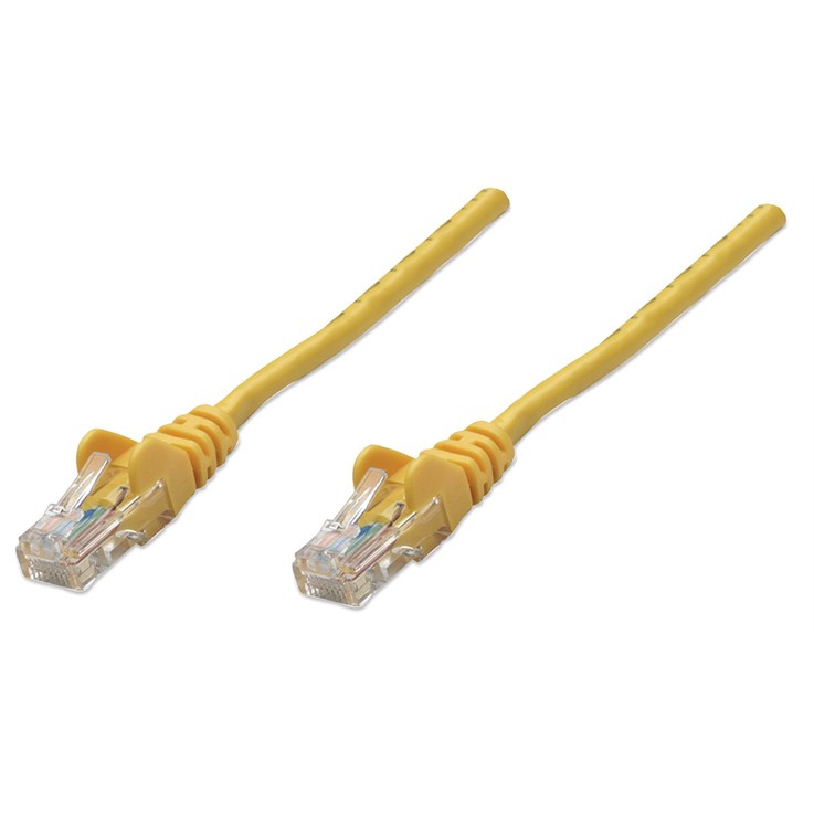 Intellinet Network Patch Cable, Cat5e, 2m, Yellow, CCA, U/UTP, PVC, RJ45, Gold Plated Contacts, Snagless, Booted, Lifetime Warranty, Polybag