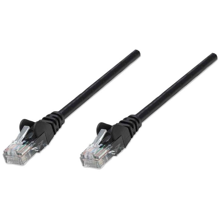 Intellinet Network Patch Cable, Cat5e, 5m, Black, CCA, U/UTP, PVC, RJ45, Gold Plated Contacts, Snagless, Booted, Lifetime Warranty, Polybag