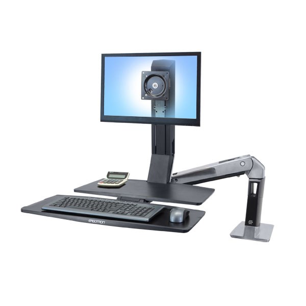 Ergotron WorkFit -A, Single LD @ Worksurface+ monitor mount / stand 61 cm (24") Desk Black