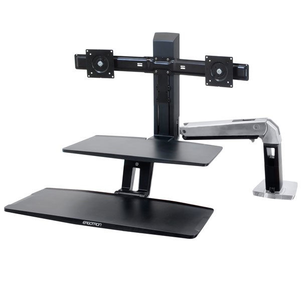 Ergotron WorkFit -A 61 cm (24") Black Desk