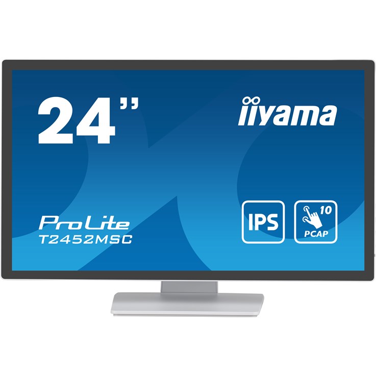 iiyama ProLite T2452MSC-W1 computer monitor 60.5 cm (23.8") 1920 x 1080 pixels Full HD LCD Touchscreen Multi-user White