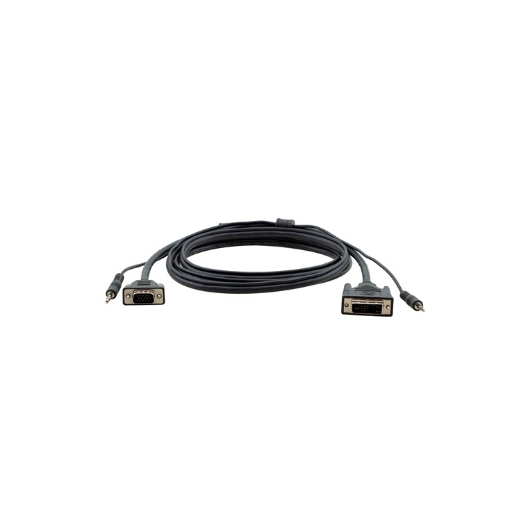 Kramer Electronics 1.8m, DVI-I/3.5mm - VGA/3.5mm VGA (D-Sub) + 3.5mm Black