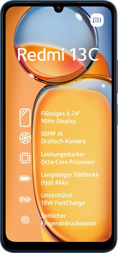 Xiaomi Redmi 13C 17.1 cm (6.74") Dual SIM Android 13 4G USB Type-C 4 GB 128 GB 5000 mAh Blue, Navy