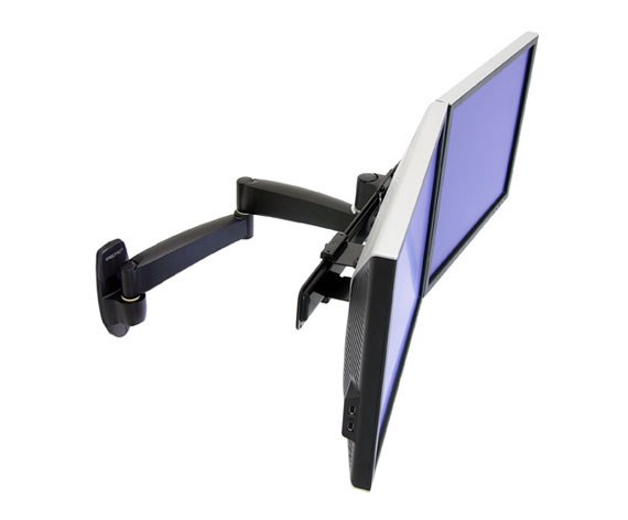 Ergotron 200 Series Dual Monitor Arm 55.9 cm (22") Black Wall