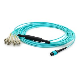 AddOn Networks 3m, MPO/4xLC InfiniBand/fibre optic cable Turquoise