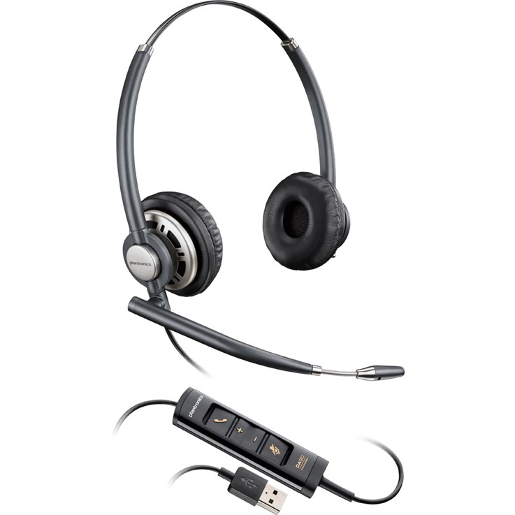 POLY Encorepro HW725 Headset Wired Head-band Office/Call center Black, Silver