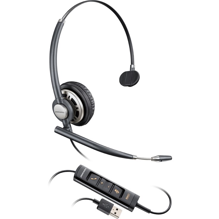 POLY Encorepro HW715 Headset Wired Head-band Office/Call center Black, Silver