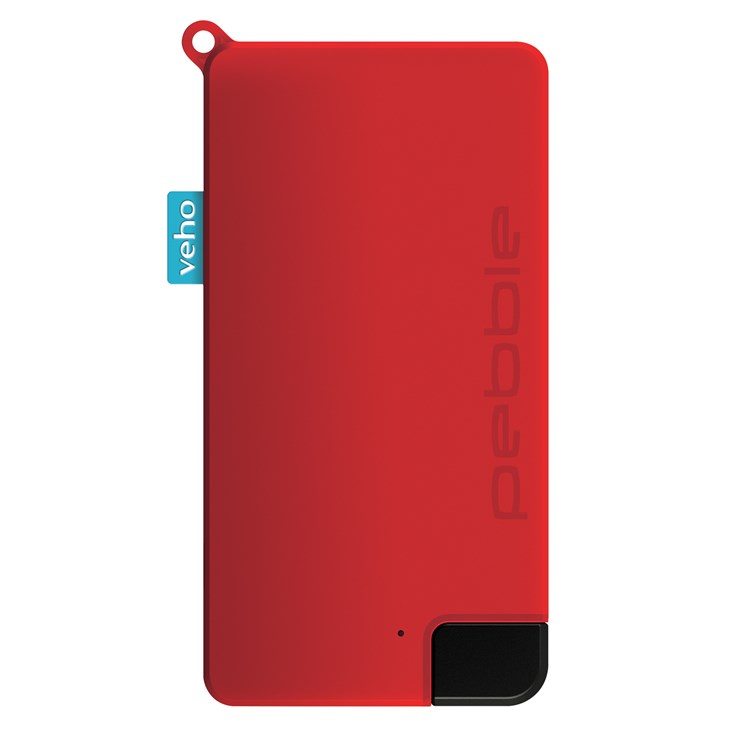 Veho Pebble Pokket 1000mAh micro size keyring Power Bank - Red