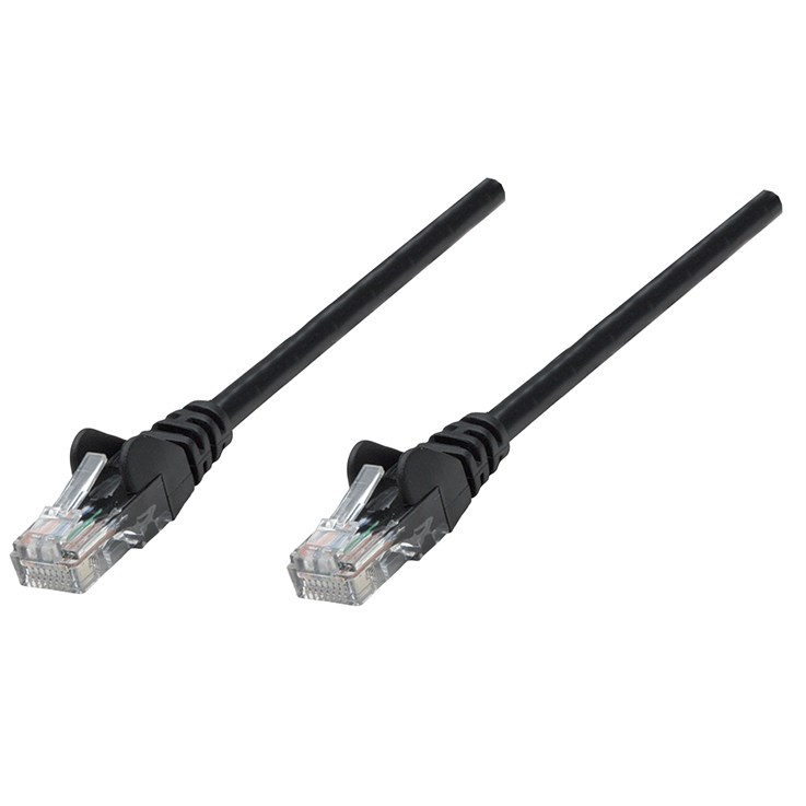 Intellinet Network Patch Cable, Cat6, 0.25m, Black, Copper, S/FTP, LSOH / LSZH, PVC, RJ45, Gold Plated Contacts, Snagless, Booted, Lifetime Warranty, Polybag