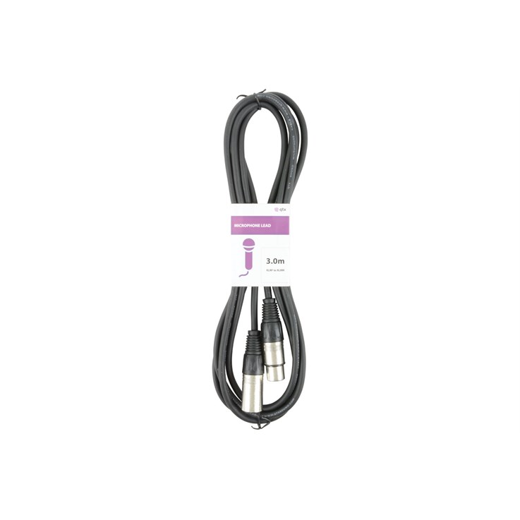Qtx 190.081UK audio cable 3 m XLR (3-pin) Black