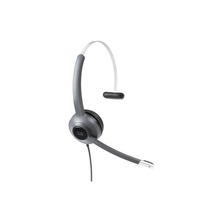Cisco Headset 521, Wired Single On-Ear 3.5 mm Headset with USB-C Adapter, Charcoal, 2-Year Limited Liability Warranty (CP-HS-W-521-USBC)