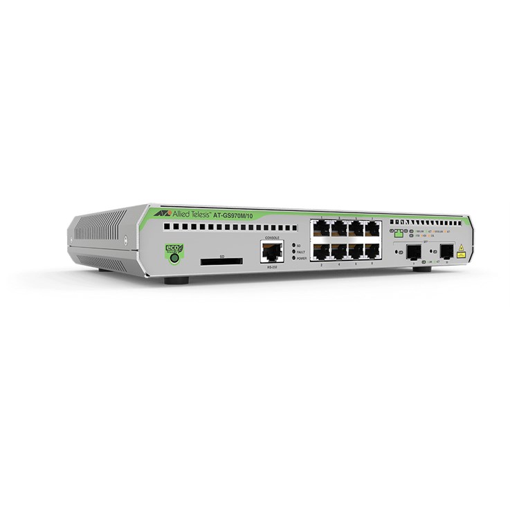 Allied Telesis AT-GS970M/10PS-50 Managed L3 Gigabit Ethernet (10/100/1000) Power over Ethernet (PoE) 1U Black, Grey