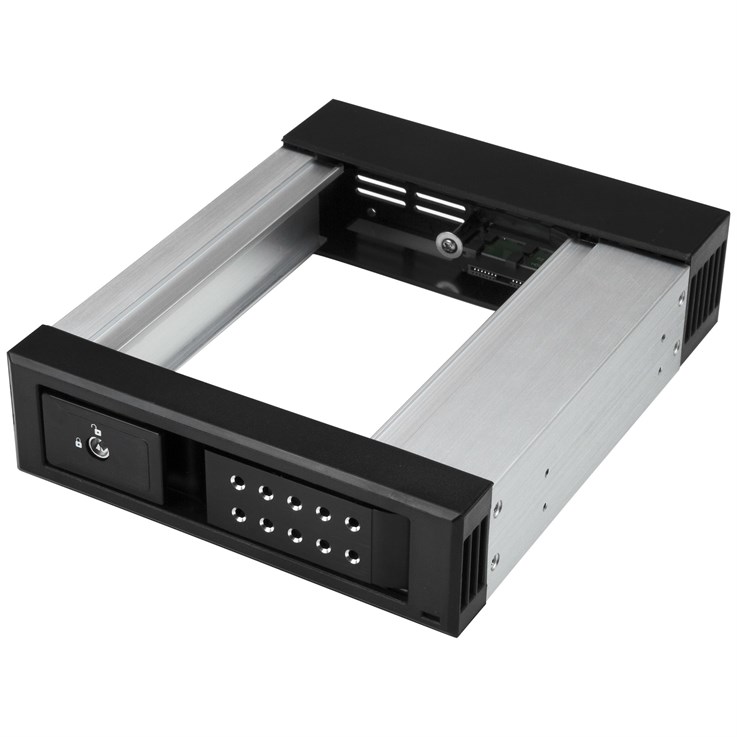 StarTech.com 5.25 to 3.5 Hard Drive Hot Swap Bay - For 3.5" SATA/SAS Drives - Trayless - Aluminum