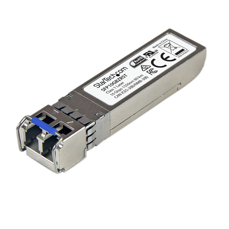 StarTech.com MSA Compliant SFP+ Transceiver Module - 10GBASE-ZR~MSA Uncoded SFP+ Module - 10GBASE-ZR - 10GbE Single Mode Fiber (SMF) Optic Transceiver - 10GE Gigabit Ethernet SFP+ - LC 80km - 1550nm - DDM