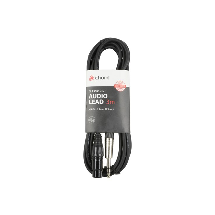 Chord Electronics 190.261UK audio cable 3 m XLR 6.35mm TRS Black