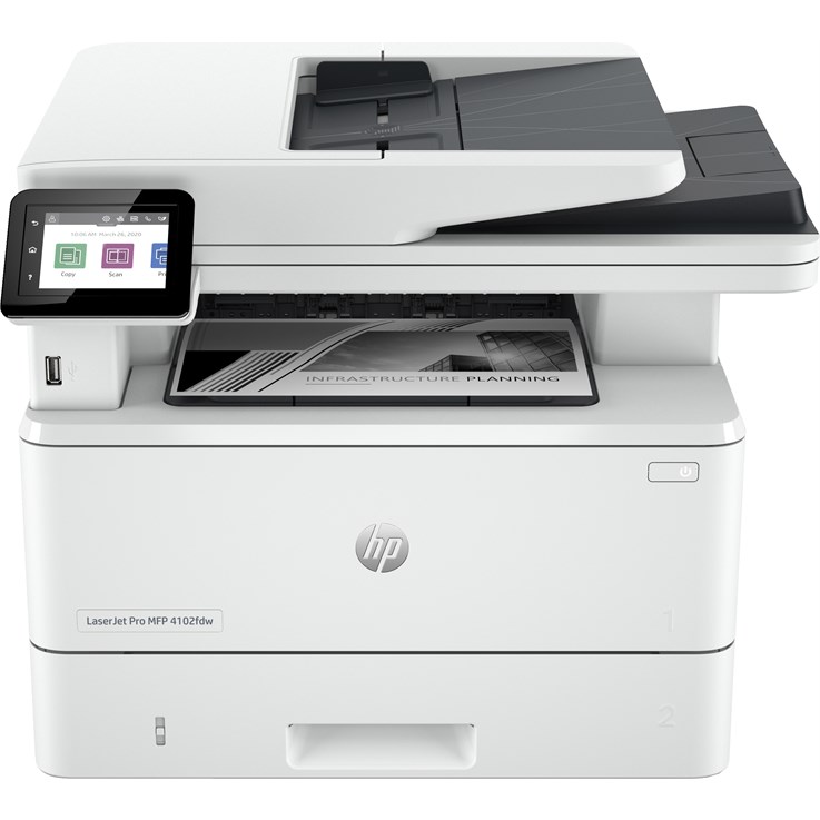 HP LaserJet Pro MFP 4102dw Printer, Black and white, Printer for Small medium business, Print, copy, scan, Wireless; Instant Ink eligible; Print from phone or tablet; Automatic document feeder