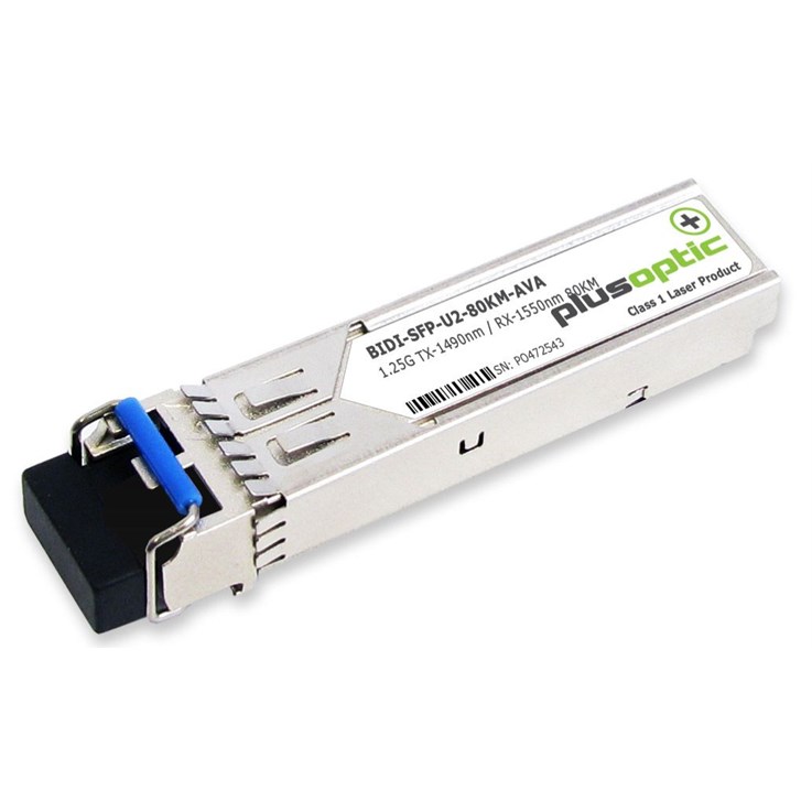 Plusoptic BiDi-SFP-U2-80KM-AVA network transceiver module Fiber optic 1250 Mbit/s