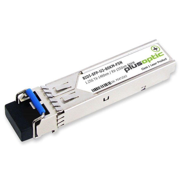 Plusoptic BiDi-SFP-U2-80KM-F5N network transceiver module Fiber optic 1250 Mbit/s