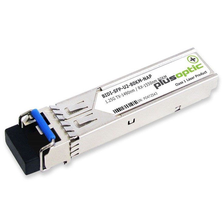 Plusoptic BiDi-SFP-U2-80KM-NAP network transceiver module Fiber optic 1250 Mbit/s