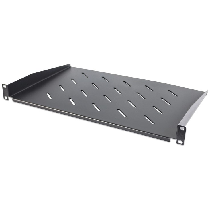 Intellinet 19" Cantilever Shelf, 1U, Shelf Depth 350mm, Vented, Max 25kg, Black, Three Year Warranty