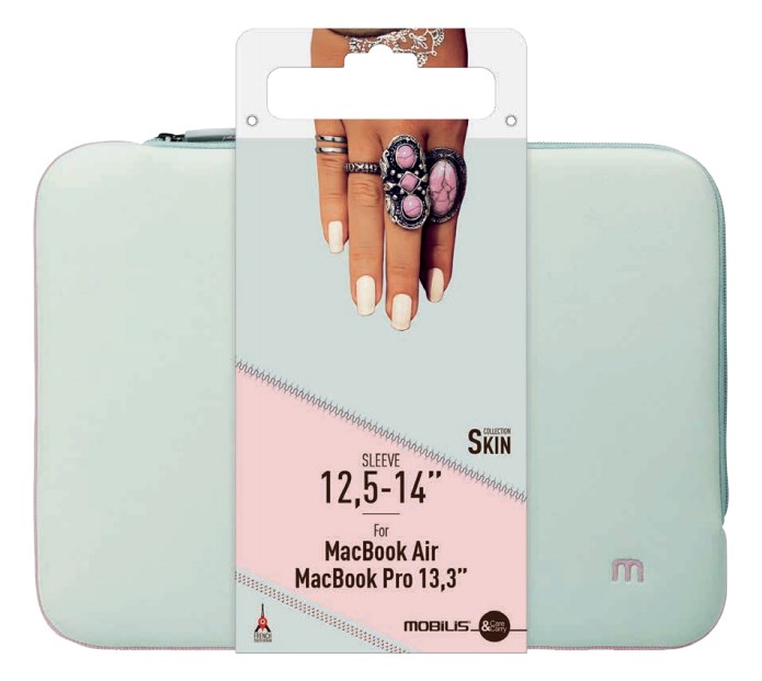 Mobilis 049005 laptop case 35.6 cm (14") Sleeve case Grey, Pink