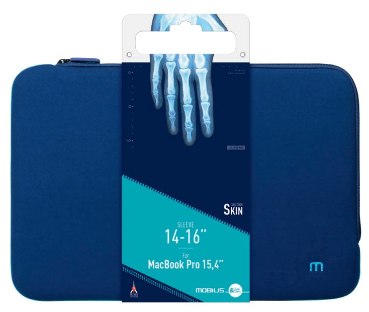 Mobilis 049009 laptop case 40.6 cm (16") Sleeve case Blue, Cyan