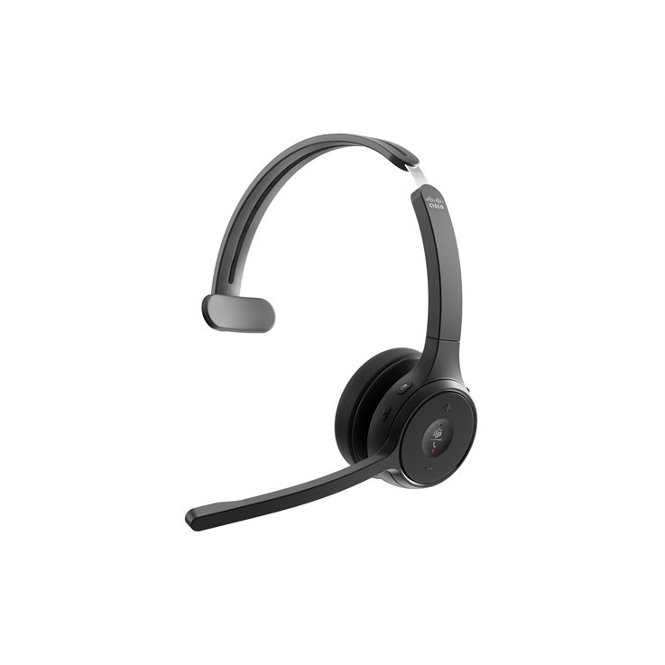 Cisco Headset 721Q, Wireless Single On-Ear Bluetooth Headphones, Microsoft Teams Button, USB-A HD Bluetooth Adapter, Soft Case, Carbon Black, 1-Year Limited Liability Warranty (HS-WL-721Q-BUNA-C)