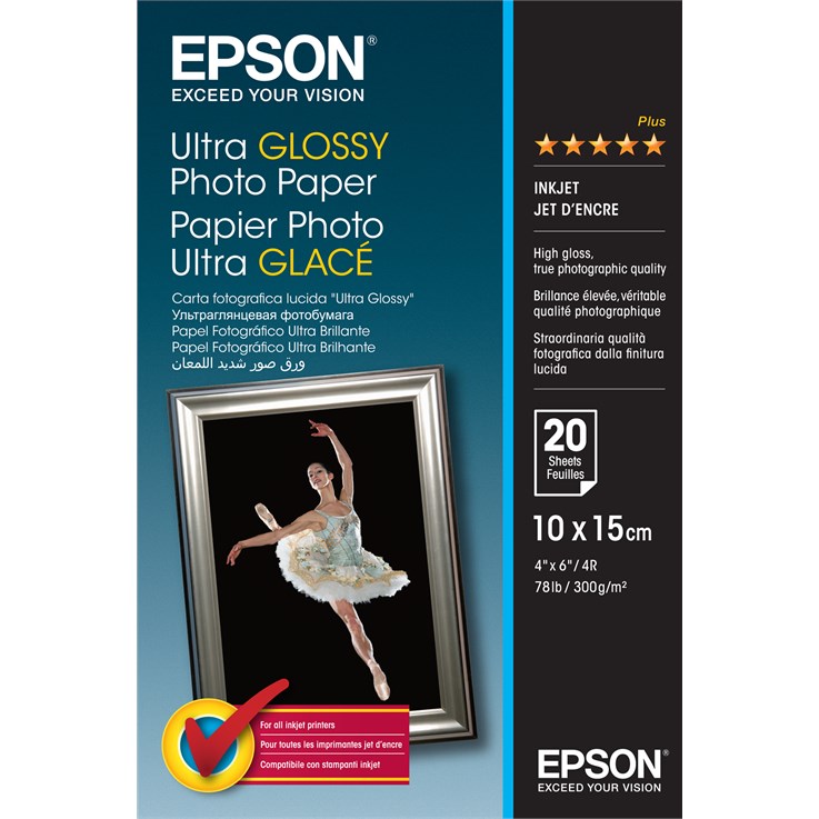 Epson Ultra Glossy Photo Paper - 10x15cm - 20 Sheets