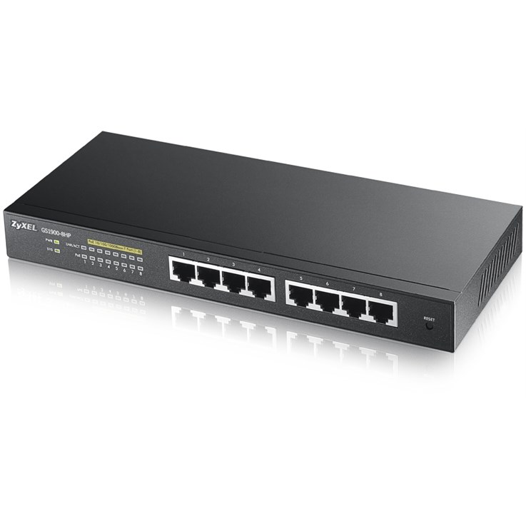 Zyxel GS1900-8HP Managed L2 Gigabit Ethernet (10/100/1000) Power over Ethernet (PoE) Black