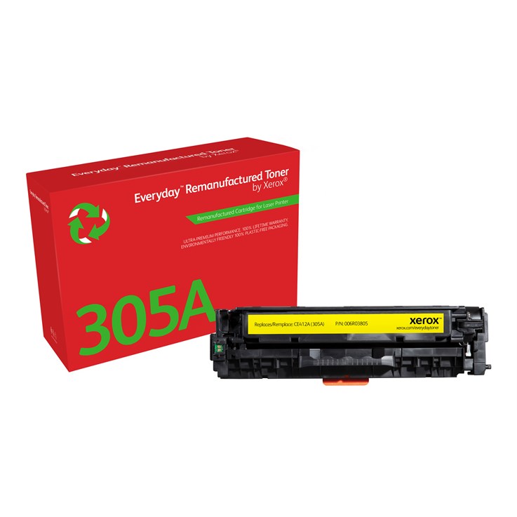Everyday ™ Yellow Remanufactured Toner by Xerox compatible with HP 305A (CE412A), Standard capacity