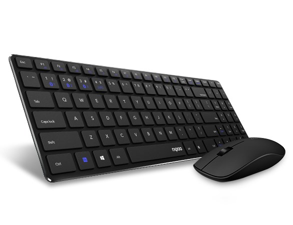 Rapoo 9300M keyboard Mouse included Office RF Wireless Black