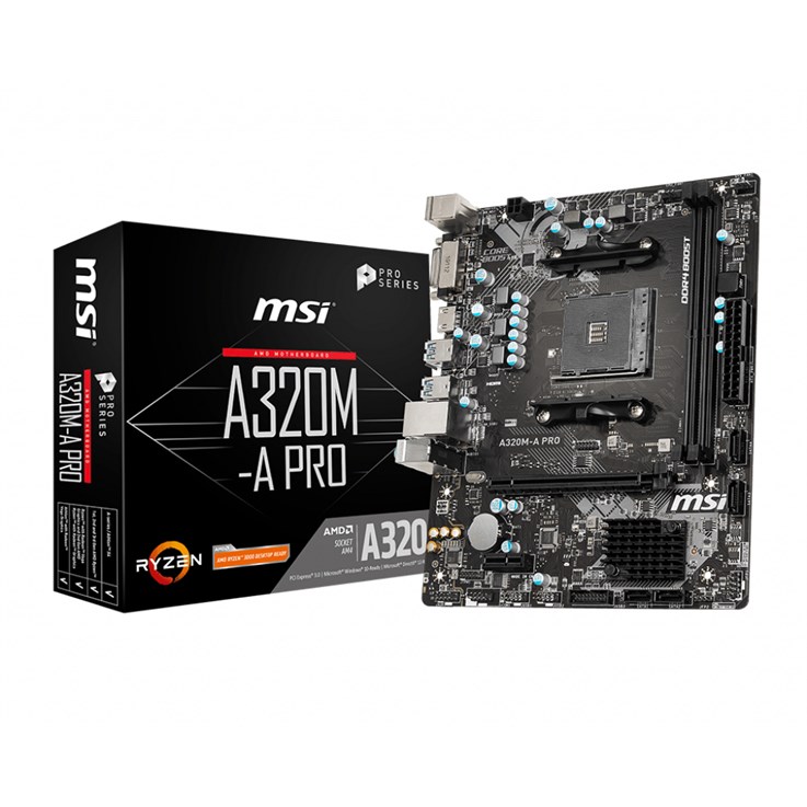 MSI A320M-A PRO motherboard AMD A320 Socket AM4 micro ATX