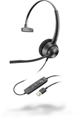 POLY EncorePro 310 Headset Wired Head-band Office/Call center USB Type-A Black
