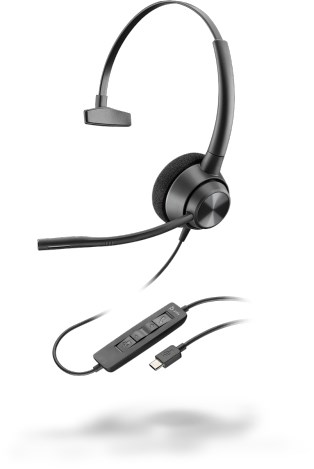 POLY EncorePro 310 Headset Wired Head-band Office/Call center USB Type-C Black