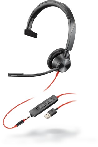 POLY Blackwire 3315 Headset Wired Head-band Office/Call center USB Type-A Black