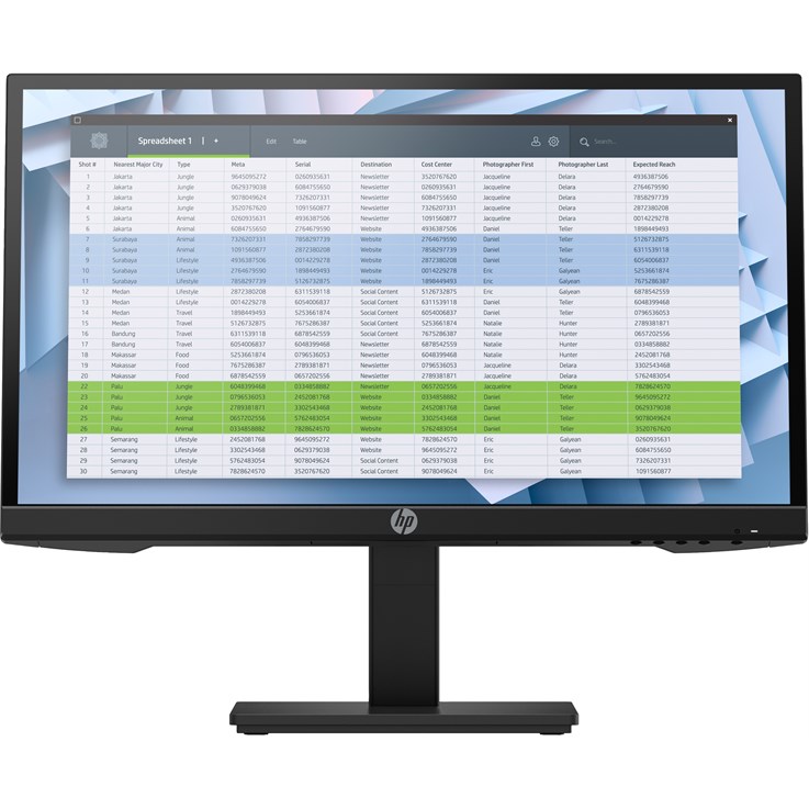 HP P22h G4 computer monitor 54.6 cm (21.5") 1920 x 1080 pixels Full HD LCD Black