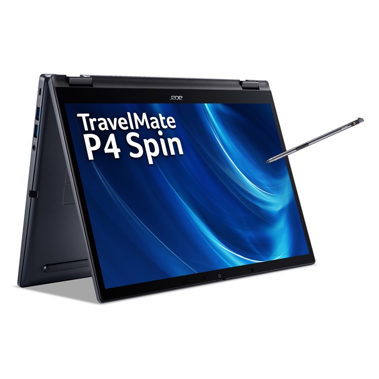 Acer TravelMate TMP414RN-52 Intel® Core™ i5 i5-1240P Hybrid (2-in-1) 35.6 cm (14") Touchscreen WUXGA 8 GB DDR4-SDRAM 512 GB SSD Wi-Fi 6E (802.11ax) Windows 11 Pro Blue